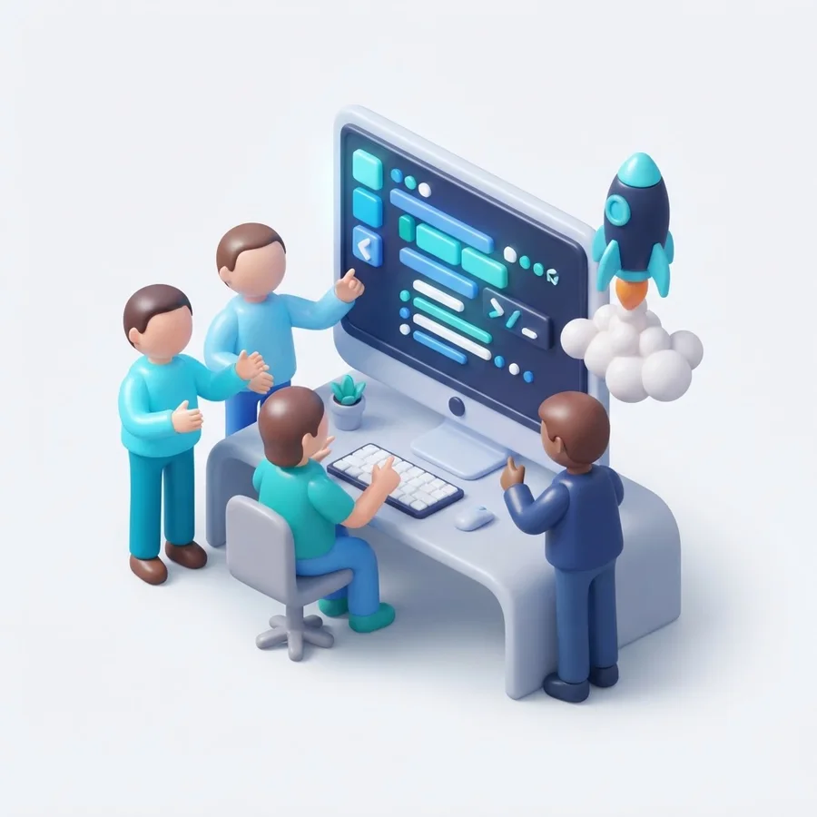 The Tragle Software team collaborating on a product