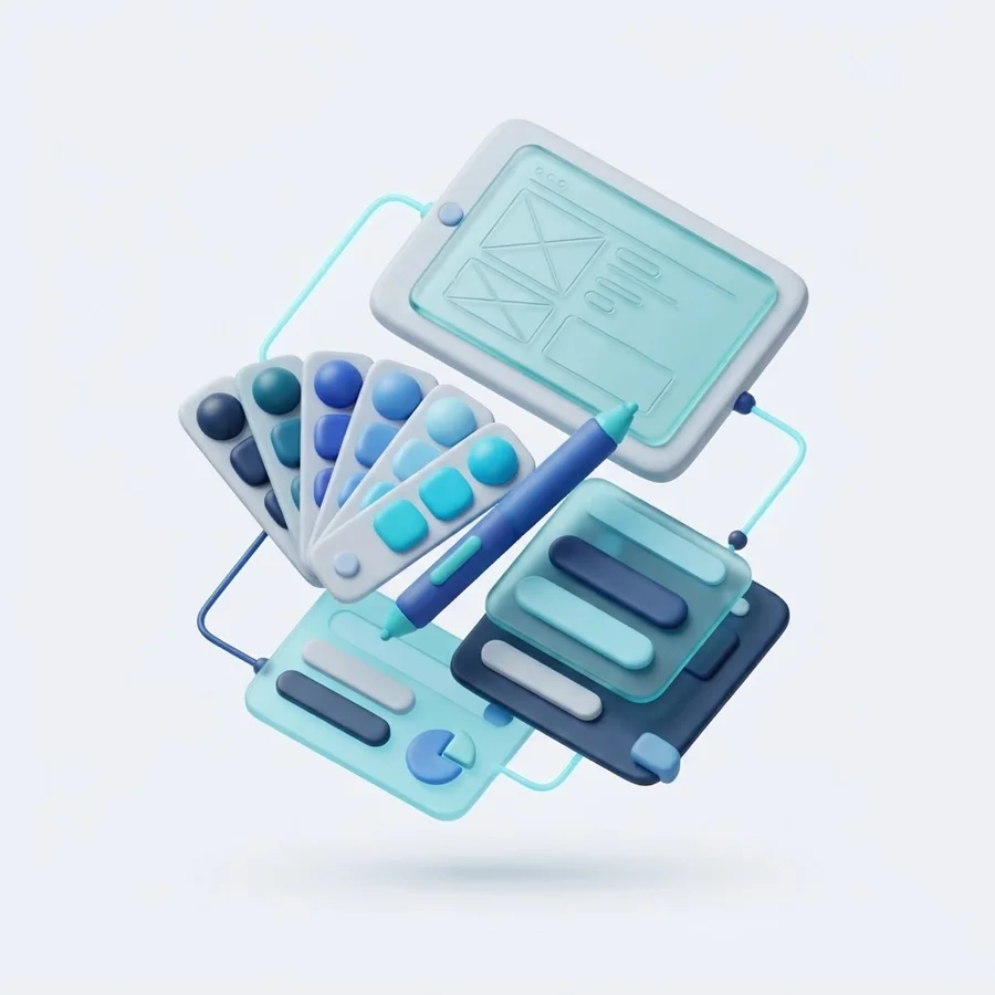 UI/UX Design — 3D illustration