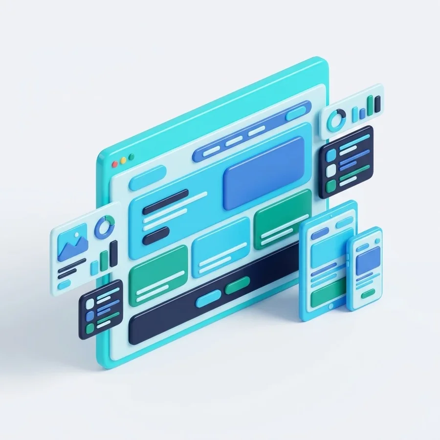 Website Development — 3D illustration
